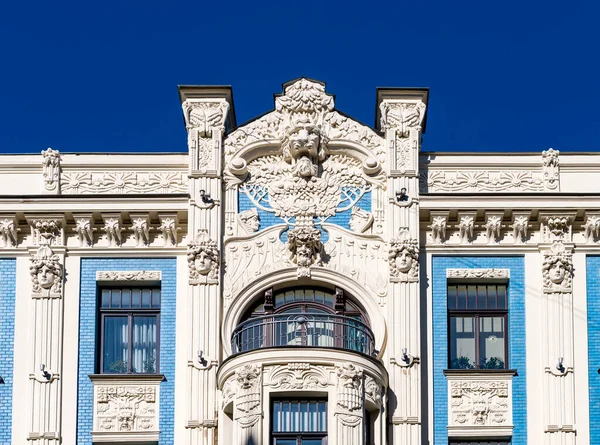 Façade Vieux Bâtiments Dans Ville Riga Capitale Grande Ville Lettonie — Photo