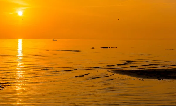 Barevný Východ Slunce Vesnice Rybářů Baltské Moře — Stock fotografie