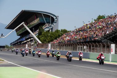June 11th 2017, Barcelona Circuit, Montmelo, Catalunya, Spain; MotoGP Grand Prix of Catalunya, Race Day; Motogp race is underway clipart