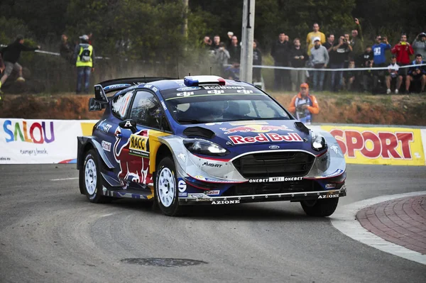 2017年10月5日 西班牙加泰罗尼亚Salou 塞巴斯蒂安 奥吉耶和他的法国车手Julien Ingrassia参加了他们的Msport World Rally Team Ford Fiesta — 图库照片