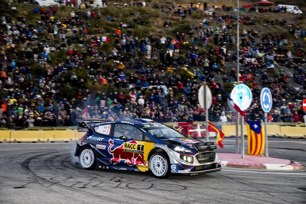 Ottobre 2017 Riudecanyes Catalogna Spagna Sebastien Ogier Suo Pilota Julien — Foto Stock