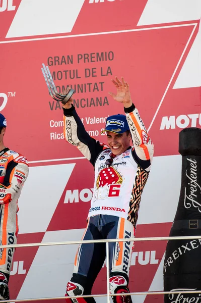 Novembre 2017 Valencia Spagna Gara Motogp Marc Marquez Festeggia Suo — Foto Stock