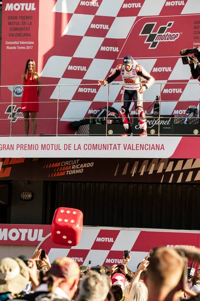 Novembre 2017 Valencia Spagna Gara Motogp Marc Marquez Festeggia Suo — Foto Stock