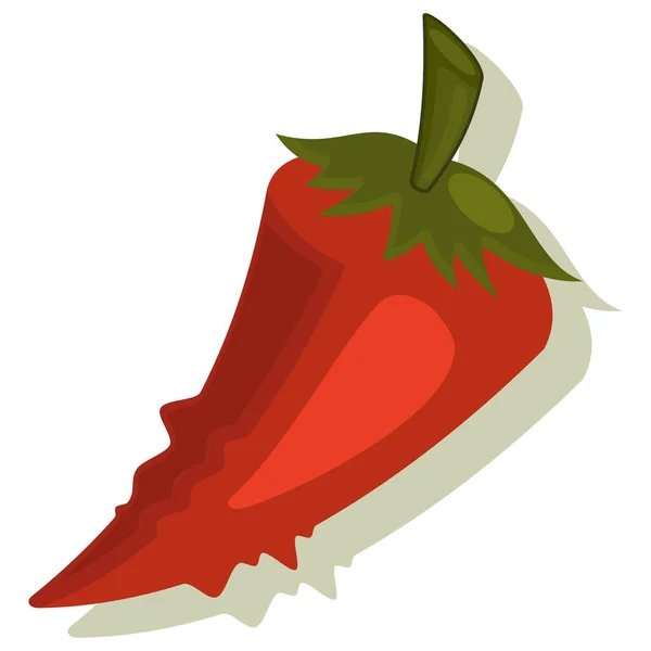 Червоний Перець Чилі Овочі Мультяшна Векторна Іконка Ізольована Білому Тлі — стоковий вектор