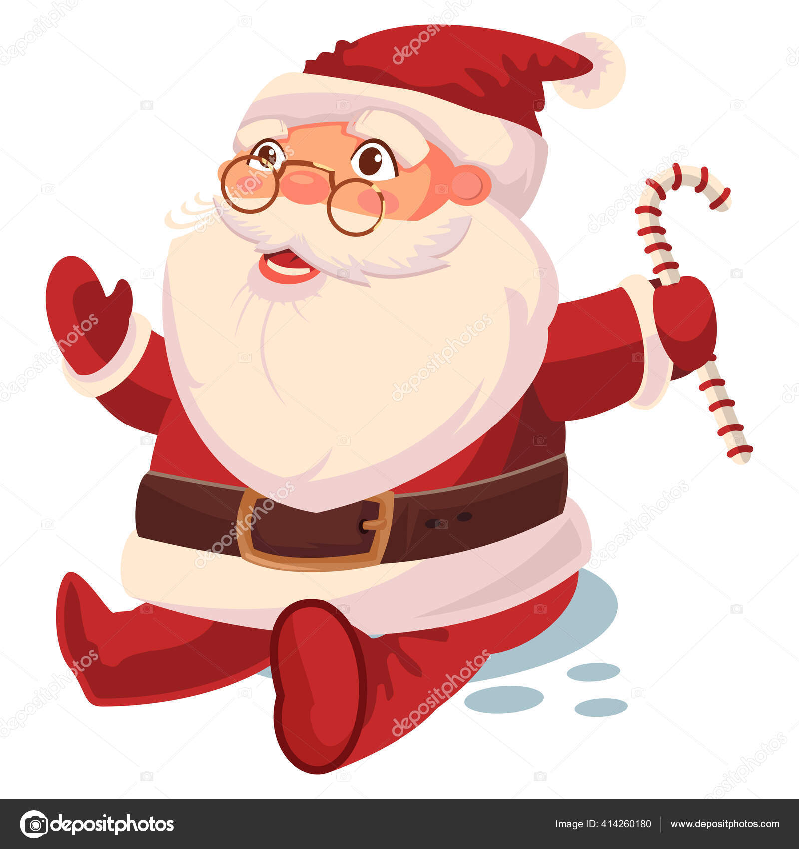 Santa Claus Sitting Floor Holding Candy Cane Vector Christmas Cartoon Stock  Vector by ©roi_and_roi 414260180, image size:1600x1700