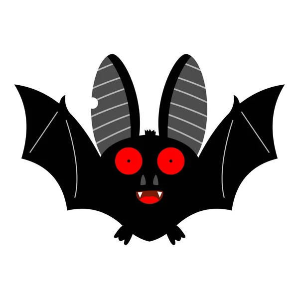Murciélago Para Halloween Aislado Sobre Fondo Blanco Dibujos Animados Vectoriales — Archivo Imágenes Vectoriales