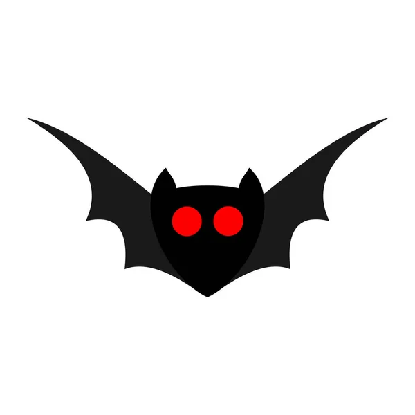 Chauve Souris Aux Yeux Rouges Isolés Sur Fond Blanc Illustration — Image vectorielle