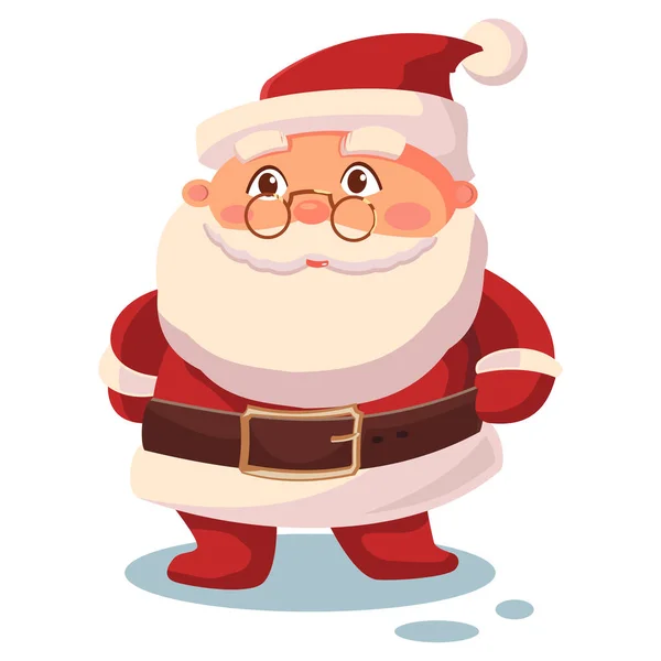 Papai Noel Vetor Natal Personagem Desenho Animado Isolado Fundo Branco — Vetor de Stock