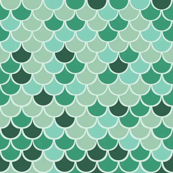 Vektornyanser av grön flerfärgad sjöjungfru fisk skala sömlös mönster bakgrund.Pefekt för förpackning, tapeter, scrapbooking projekt. — Stock vektor
