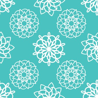 Geleneksel süs çiçeği mandala kusursuz desenli arka plan. Kumaş, duvar kağıdı, hatıra defteri, ambalaj projeleri için mükemmel.