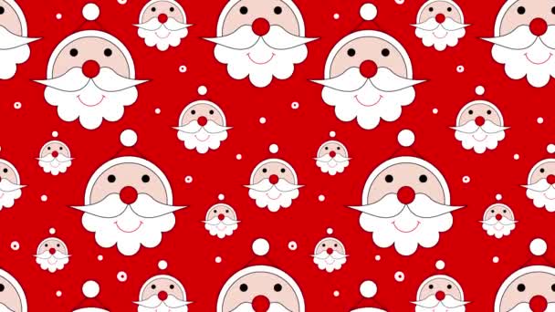 Patrón Sin Costuras Navidad Con Santa Claus Textura Vacaciones Invierno — Vídeos de Stock