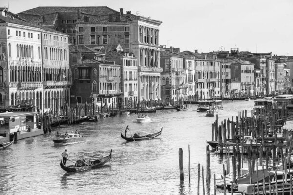 Venice, Italy - June 10, 2017: gondolas on the Grand Canal in Venice, Italy, Europe.