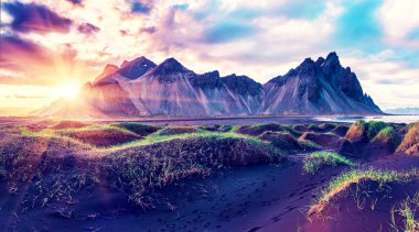 En güzel dağları vestrahorn ile Doğal manzara