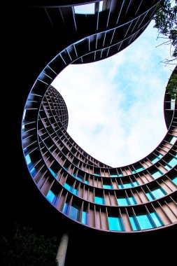 Kopenhag, Danimarka Ağustos, 17: Modern faade 'in bir parçası