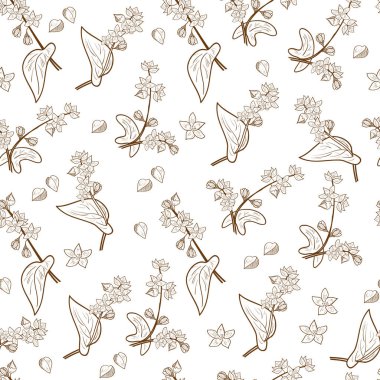 Buğday. Çiçekler, tahıl. Arka plan, duvar kağıdı, sorunsuz. Bir tonda. Kroki