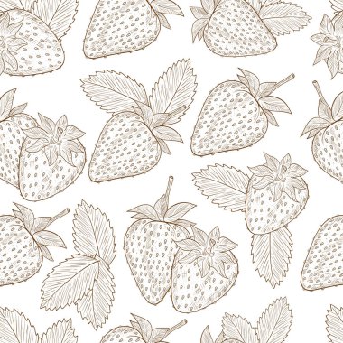 Çilek. Arka plan, duvar kağıdı, sorunsuz. Kroki. Tek renkli.