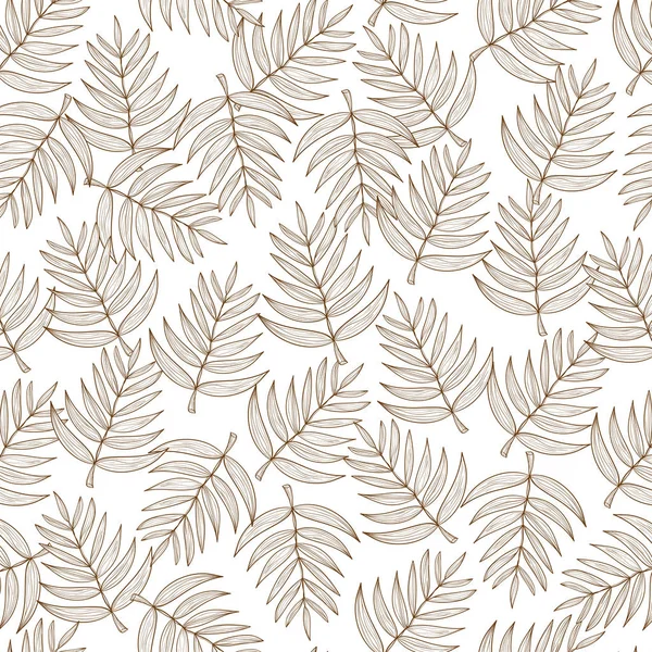 Kokosnoot. Gieten. Achtergrond, wallpaper, naadloze. Schets, doodle. Zwart-wit — Stockvector