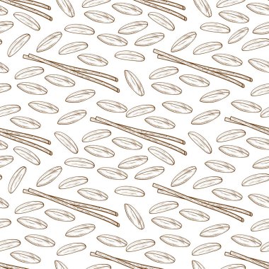 Pirinç. Değnek. Arka plan, duvar kağıdı, sorunsuz. Kroki. Doodle.