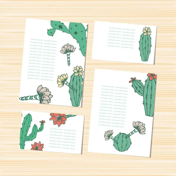 Cactus. Peiote. Modelo. Convite de casamento, cartão postal, fundo. Conjunto . — Vetor de Stock