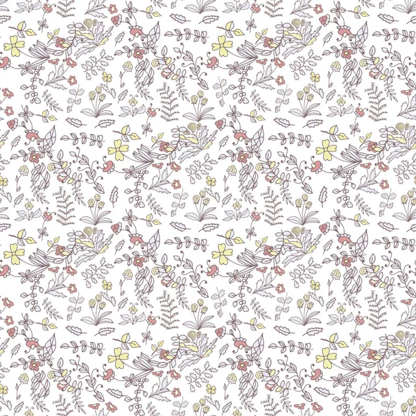 Kleine Blumen. Hintergrund, Textur, Tapete. nahtlos. Skizze — Stockvektor