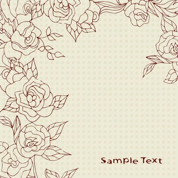 Fundo, textura, cartão com rosas. As Flores. Doodle, Esboço — Vetor de Stock