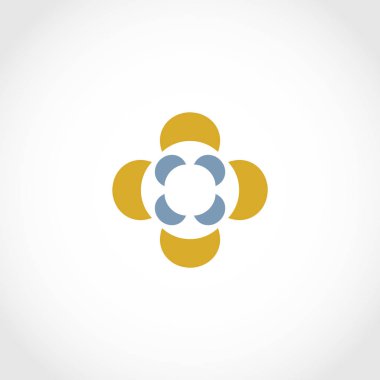 Logo, simge, işaret, sembol. Petal çiçek. Yeni teknolojiler, modern.