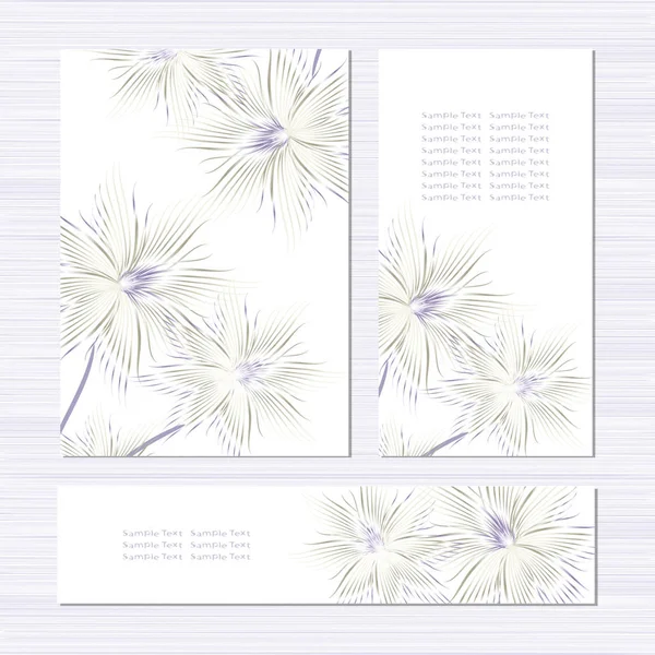 Un jeu de cartes avec des fleurs. Couleur douce. Un modèle. Invitation, félicitations, mariage, anniversaire, anniversaire . — Image vectorielle