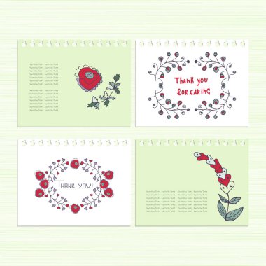 Doğum günü, yıldönümü, tebrikler, teşekkür için kümesi. Şablon. Güzel. Kroki.