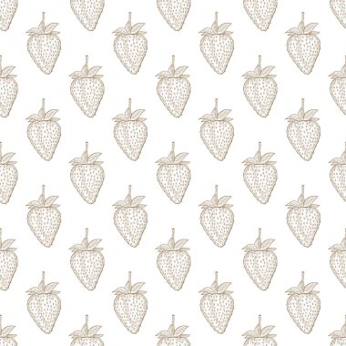 Çilek. Arka plan, duvar kağıdı, sorunsuz. Kroki. Tek renkli. Arka plan beyaz.