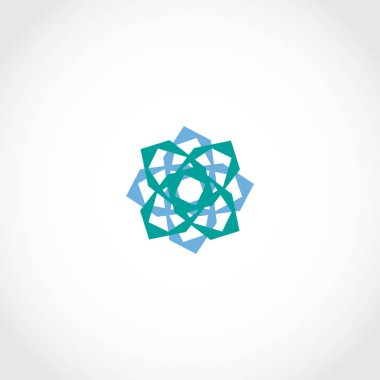 Logo, işaret, sembol. Çiçek molekül. Modern tasarım. Soyut