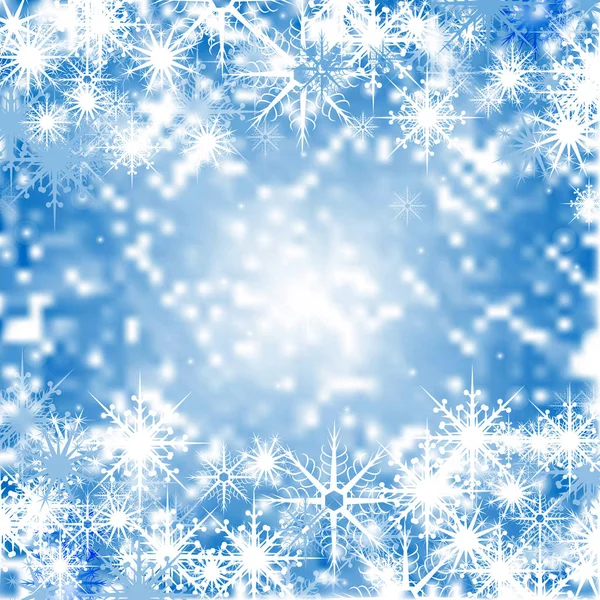 Φόντο, υφή, κορνίζα με νιφάδες χιονιού. Μπλε φόντο. Το νέο έτος. — Φωτογραφία Αρχείου