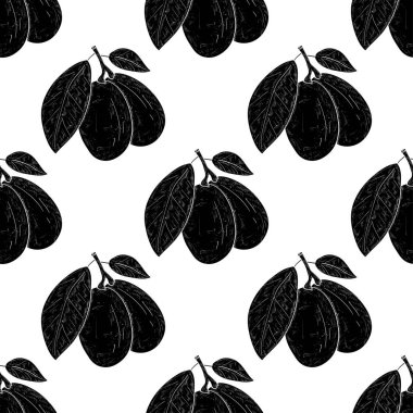 Marula. Meyve. Sorunsuz imkanı, duvar kağıdı, doku, arka plan. Siyah siluet.