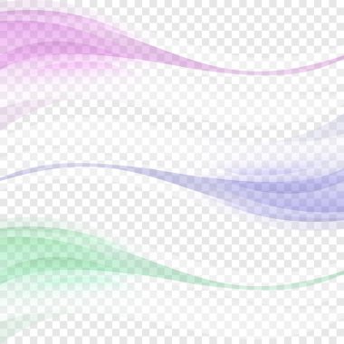 Şeffaf çizgiler, dalga. Renk. Tasarım öğeleri. Saydam arka plan. Soyutlama.