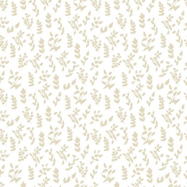 Yaprakları ve dalları. beyaz bir arka plan bej desen. Siluet. Doku, duvar kağıdı, kesintisiz.