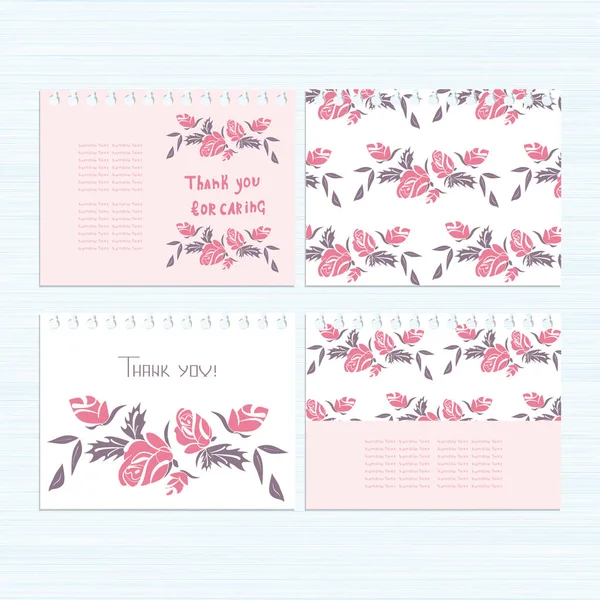 Roses. Set. Postcard background. Congratulations to the birthday, gratitude, wedding day. Wedding, Anniversary. Delicate, beautiful pattern. — Stock Vector