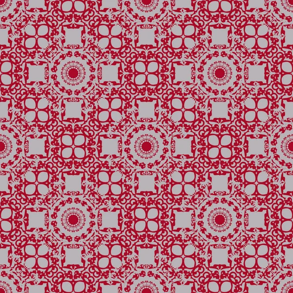 Background, wallpaper, texture. Seamless. Ornament. Red pattern on a gray background. — Stock Vector