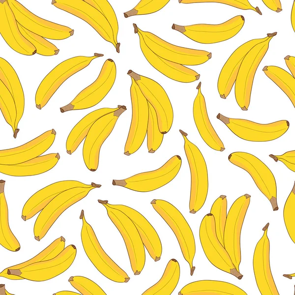 Pisang. Sketch. Latar belakang, wallpaper, tekstur, mulus . - Stok Vektor