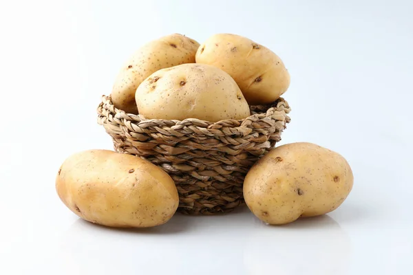 Rohkartoffeln Bio Knolle Ist Eine Vegetarische Ernte Neu Auf Dem — Stockfoto