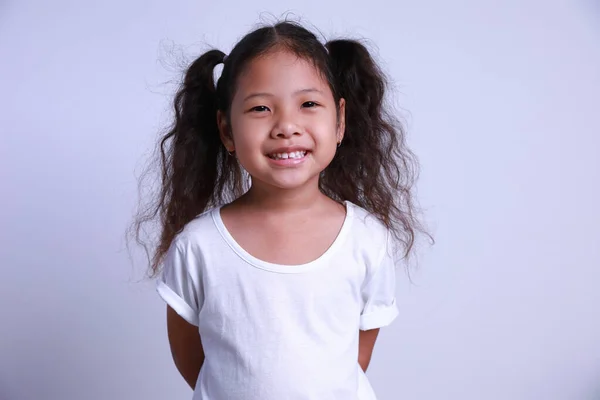 Kleine Asiatische Kind Mädchen Schön Lächeln Glück Porträt Blick Die — Stockfoto