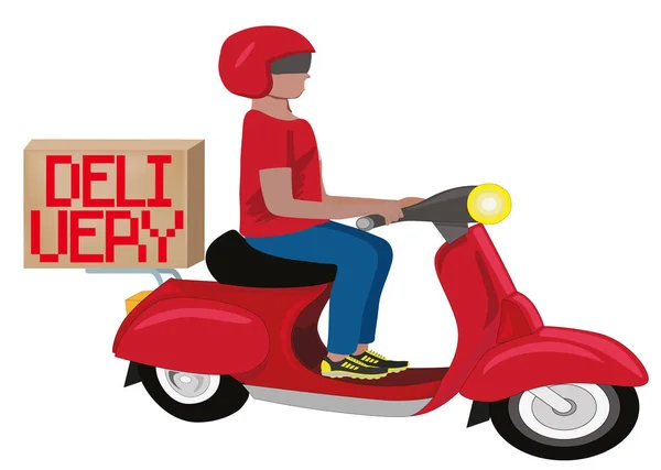 Service fast delivery on a motorcycle — Stock Vector