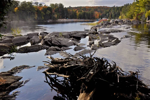 High Fall Καταρράκτης Στο Δημόσιο Πάρκο Στο Bracebridge Οντάριο Κάντα — Φωτογραφία Αρχείου