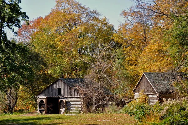 Wooden Log Cabin Exterior Milton Ontario Canada — Stock Photo, Image