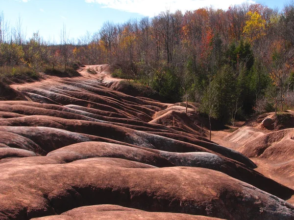 Spectacular Landscape Cheltenham Badlands Surrounded Forest Popular Tourist Attraction Ontario — Stock Photo, Image