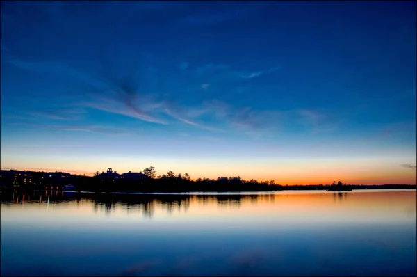 Landscape Water Reflection Twilight Gravenhurst Ontario Canada — Stock Photo, Image