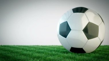 Çim sahası - sorunsuz döngü üzerinde dönen parlak futbol topu