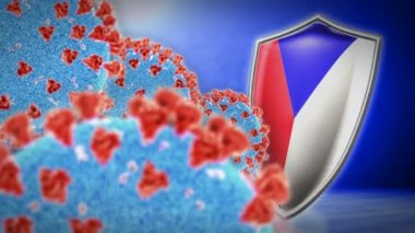 Çek Cumhuriyeti 'nin Coronavirus ile mücadelesi - 3 boyutlu kusursuz döngü animasyonu