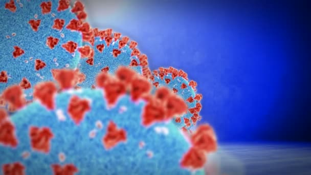 Coronavirus háttér - 3D render zökkenőmentes ciklus animáció — Stock videók