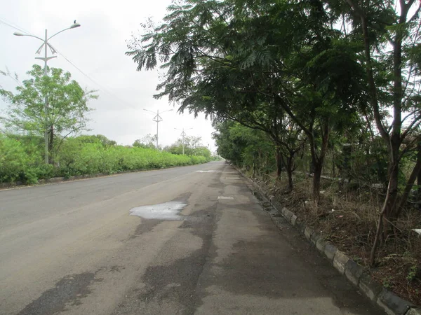 View Empty Road Footpath — Stock Photo, Image