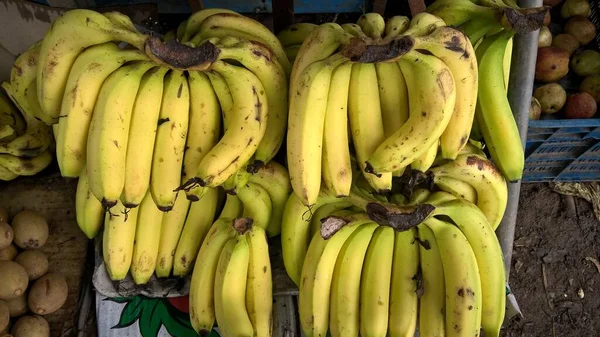 Closeup View Ripe Yellow Banana — Stock Photo, Image