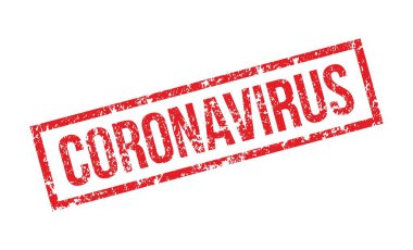 Çin 'de Coronavirus. Roman Coronavirus (2019-nCoV), kırmızı pul. Koronavirüs karantinası kavramı. Sıçratmalı vektör grunge simgesi.